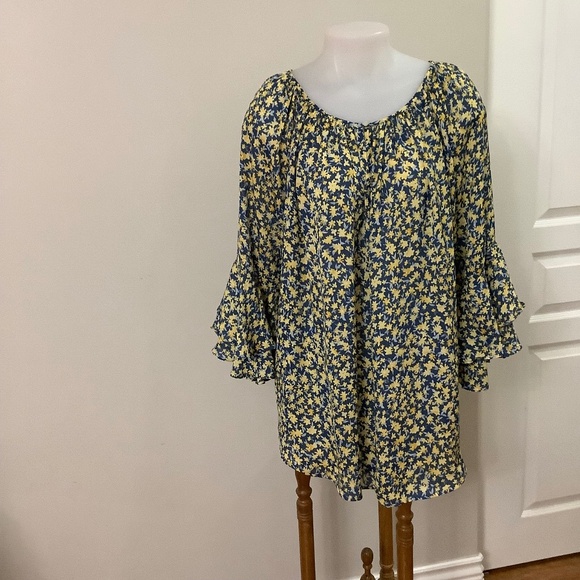 Chaps floral peasant top fits 2X like New! - Picture 1 of 11